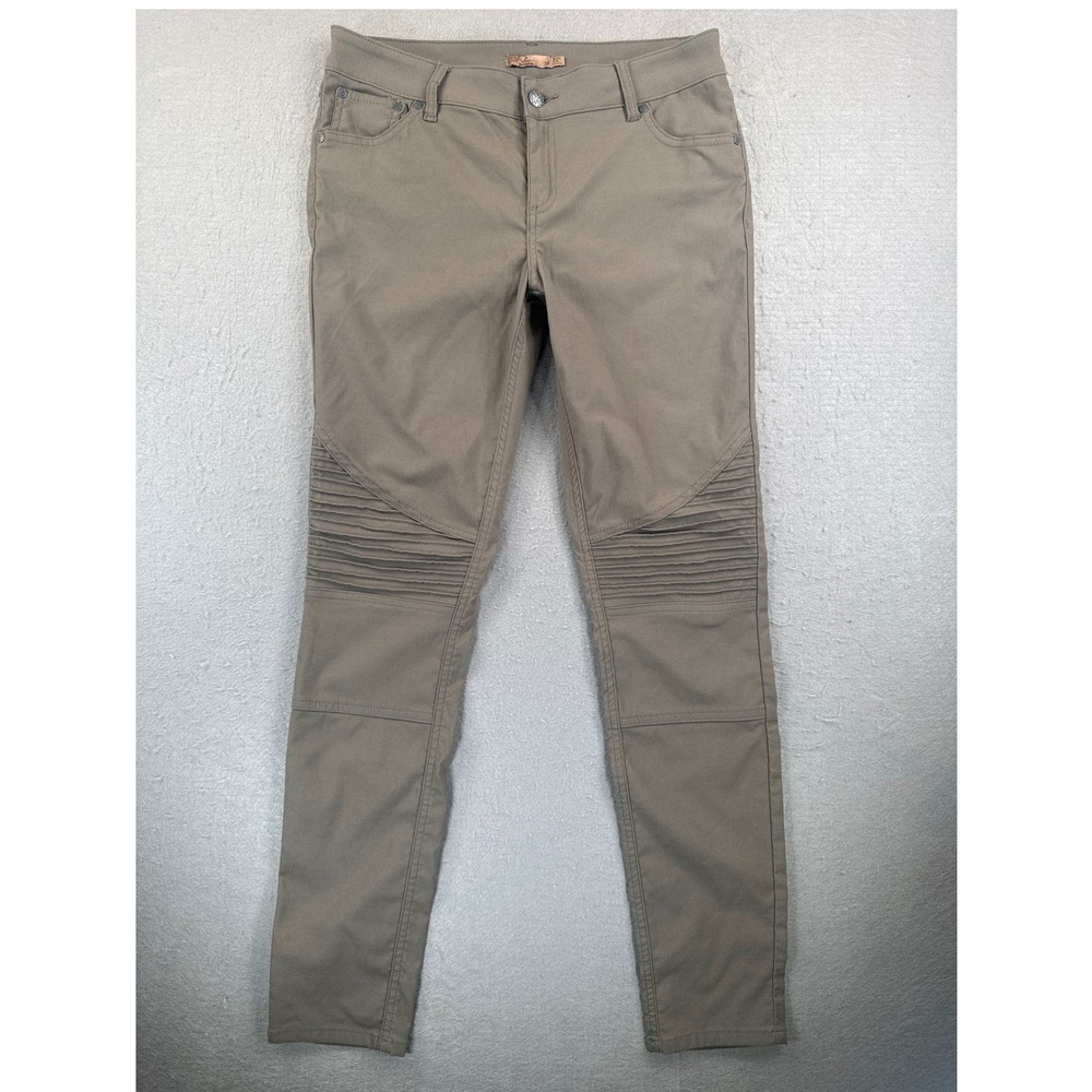 Prana Briann Pants Womens 10 Olive Khaki Moto Knee Slim Fit Outdoor Hiking